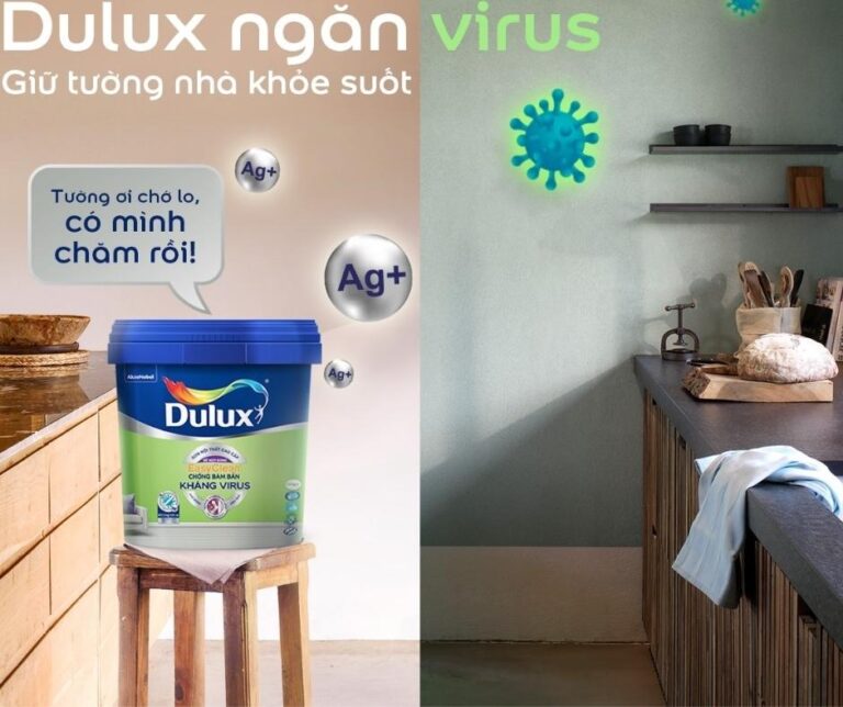 Sơn Dulux Easyclean Quảng Ngãi chống bám bẩn kháng Virus